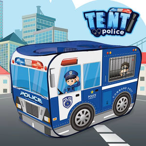Tente de jeu pliable pour enfants, maisonnette de camping, bus de <span class=keywords><strong>police</strong></span> de dessin animé, jouets pour bébés, intérieur et extérieur - Product Image 1