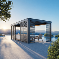 Pergola bioclimatique motorisée rétractable en aluminium écologique avec toit pliant et ombrage extérieur