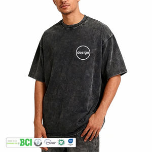 เสื้อยืดโอเวอร์ไซส์ผู้ชาย พิมพ์โลโก้แบบวินเทจ ล้างสีแบบแอซิดวอช ผลิตตามสั่ง พร้อมโลโก้ OME  ผ้าฝ้าย 100% ระบายอากาศได้ดี สำหรับผู้ชาย - Product Image 1