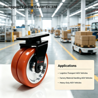 Roulettes AGV robustes en acier et aluminium avec noyau en polyuréthane, roues doubles de 8 pouces, roulettes pivotantes pour le transport
