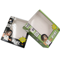Boîte en carton personnalisée avec fenêtre en PVC transparent, papier cartonné blanc art 350 g/m², boîtes d'emballage pour articles de mode, chapeaux tricotés