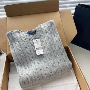 Suéter de Punto para Hombre de Alta Calidad para Otoño e Invierno, Cuello Redondo, Sistema de Color Macaron, Algodón, Logotipo Personalizado, Suéter de Punto Lauren para Hombre - Product Image 3