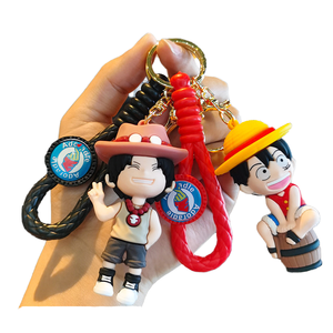 Venta al por mayor 3D un personaje PVC llaveros Japón Anime <span class=keywords><strong>Luffy</strong></span> tejido <span class=keywords><strong>de</strong></span> goma <span class=keywords><strong>de</strong></span> dibujos animados colgante muñeca luz llavero regalo - Product Image 4