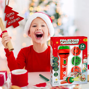 Nuovo <span class=keywords><strong>Set</strong></span> regalo di educazione precoce dei bambini di natale giocattoli giocattolo incandescente torcia luce della torcia del proiettore 24 cartone animato modello luce di natale - Product Image 6