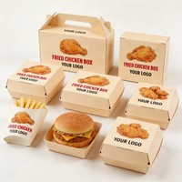 Vente directe usine : Boîte d'emballage jetable personnalisée pour restaurant, impression à l'encre de soja, qualité alimentaire, pour poulet frit, frites et hamburgers