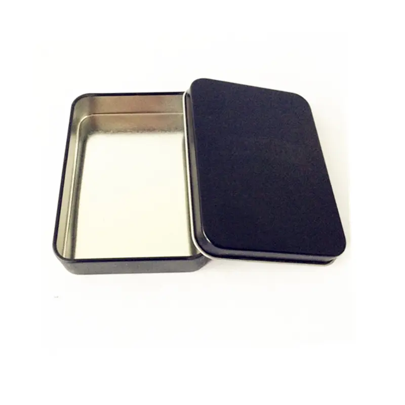 China Good Price Black Rectangular Snap Lid Metal Boxe Stainless Steel Cigar Tinplate Cigarette Tin Box