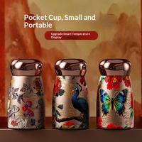 Nouvelle Tasse Thermique Intelligente avec Affichage de Température, en Acier Inoxydable et Revêtement Céramique, Haut de Gamme, Compacte, Portable, Format Poche, Motif Champignon