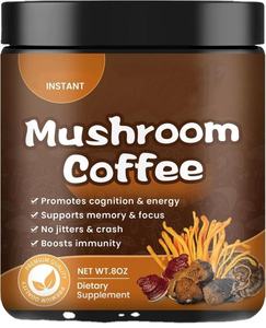 Café Instantáneo de Champiñones de Marca Blanca, Extracto Herbal Natural, Suplemento Dietético Alto en Vitamina C, Envasado en Botella Tipo Barril - Product Image 2