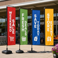 Drapeau publicitaire rectangulaire portable, double face, imprimé en couleur, pour la promotion des entreprises