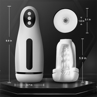 Gobelet de Masturbation Masculin Double Stimulation Vibration et Aspiration Vibrateur Automatique Masturbateur pour Homme