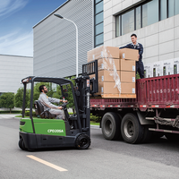 Chariot élévateur électrique miniature à trois roues MOVMES avec batterie lithium-ion portable, capacité de levage de 1,6 à 2,0 tonnes, pneus pleins, hauteur de levage de 3 à 6 m