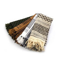 Écharpe Shemagh Keffiyeh pour Hommes, Keffiyeh du Désert, Foulard Arabe en Coton avec Pompon, Couvre-tête et Cou Respirant et Léger pour Hommes