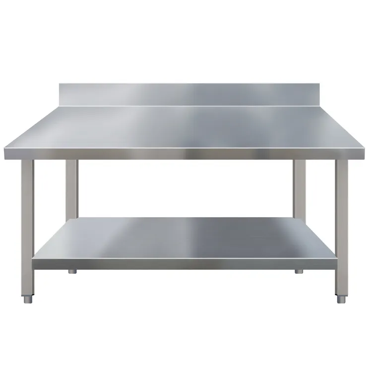 Work bench 304 Industrial restaurant kitchen tables 3 2 layer stainless steel work table