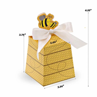 Boîte d'emballage de bonbons au chocolat hexagone jaune dessin animé abeille pour décoration de fête prénatale coffrets cadeaux d'anniversaire pour enfants