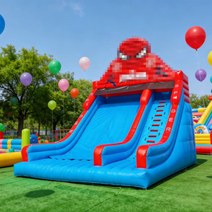 Château gonflable géant commercial avec toboggan, château sauteur Spiderman gonflable, toboggan sec en PVC 30x23x26.3FT, 40 personnes, 3 ans - Product Image 1