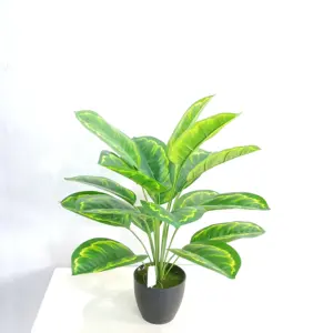 High quality simulation plastic decorative plant bonsai artificial peacock leaf