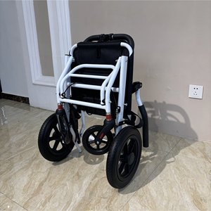 Fauteuil roulant pliable portable en alliage d'aluminium léger, manuel, pour les personnes âgées, voyages, utilisation en extérieur - Product Image 1