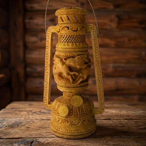 Lanterne en bois sculptée à la main avec motif animal pour la décoration de la maison - Product Image 3