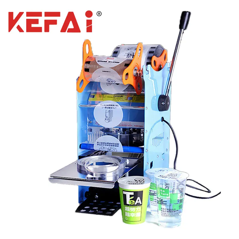 KEFAI Manual Foil Paper Cup Sealing Machine Bubble Tea Cup Sealing Machine