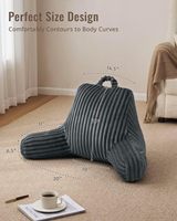 Coussin de dossier en flanelle lignée Yintex pour lecture, rembourré en mousse à mémoire de forme, pour siège, lit, canapé, sol, dortoir, gris foncé, certifié Oeko-Tex