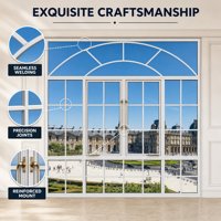 Fenêtre à battant en aluminium de style français moderne, cadre 6063 T5 avec grille décorative pour villa, hôtel et projets résidentiels