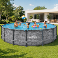 Piscine hors sol de haute qualité avec structure métallique ronde, piscine familiale en PVC pour l'extérieur, couleurs et designs personnalisés, installation facile
