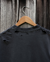 T-shirt Boxy Homme Personnalisé Effet Délavé Acide Style Urbain, Imprimé Graphique Vintage Effet Usé et Destructeur, Manches Courtes, Streetwear