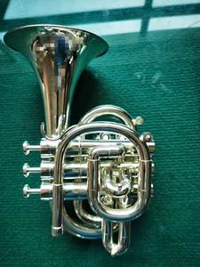 Trompeta <span class=keywords><strong>de</strong></span> bolsillo <span class=keywords><strong>de</strong></span> pistón <span class=keywords><strong>de</strong></span> llave C chapada en plata, laca <span class=keywords><strong>de</strong></span> oro <span class=keywords><strong>de</strong></span> alta calidad (JPTC-210) - Product Image 3