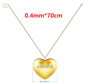MARONEW Gioielli alla Moda Collana Personalizzata con Cuore e Scritta 'AMORE VITAMIA <span class=keywords><strong>TI</strong></span> <span class=keywords><strong>AMO</strong></span>' con Scatola, Placcata in Oro 18K, Catena in Acciaio Inossidabile per Donne - Product Image 6
