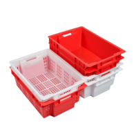 600-400 Nesting Transport Légumes Caisse En Plastique Recyclable Logistique Boîte De Rangement pour Viande Poisson Fruits pour l'Agriculture