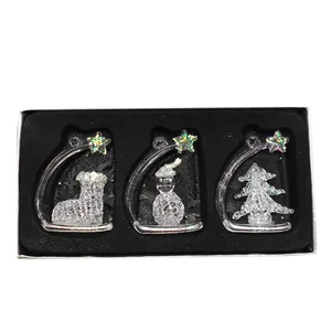 Nuptio 3 Pcs Schöne Mini Klarglas Hängende Engel Baum Ornamente, Weihnachts zeit Urlaub Dekorationen,