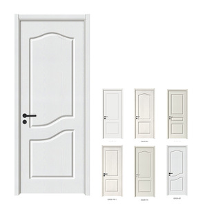 Gujia Chất lượng cao Trắng <span class=keywords><strong>MDF</strong></span> cửa PVC melamine cửa mới nhất tuôn ra thiết kế khác cửa ra vào cho trường học căn hộ bệnh viện khách sạn - Product Image 2