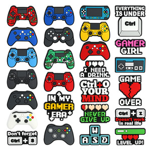 Nouveaux charms pour chaussures en forme <span class=keywords><strong>de</strong></span> console <span class=keywords><strong>de</strong></span> jeu, décorations en caoutchouc souple PVC, accessoires décoratifs pour bracelets DIY - Product Image 1