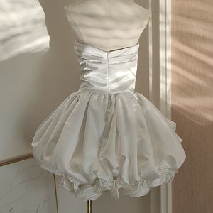 Di alta qualità Sexy senza spalline abito da fiore soffice abito bianco squisito <span class=keywords><strong>abbigliamento</strong></span> da <span class=keywords><strong>donna</strong></span> all'ingrosso - Product Image 3