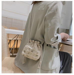 Nuevo Bolso Tejido 2026 para Mujer, de Moda, con Cordón Versátil, Tipo Cubo, de Hombro Único y Bandolera, de Paja - Product Image 2