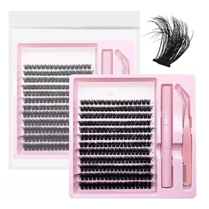 Kit de extensión de pestañas postizas naturales mixtas 30D 40D de etiqueta privada en juego de pestañas de racimo de Manga personalizado DIY embalaje al por mayor - Product Image 5