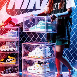 Bán Buôn Vuông <span class=keywords><strong>Stackable</strong></span> Nhựa PET Rõ Ràng Lưu Trữ <span class=keywords><strong>Container</strong></span> Thể Thao Sneaker Giày Hộp - Product Image 5