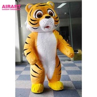 Costume gonflable de mascotte de tigre de bande dessinée, costume gonflable de mascotte animale pour l'exposition d'activité d'affaires