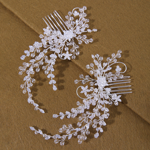 Barrettes à cheveux en zircon pour filles, luxe, gauche et droite, 2 pièces, barrettes à cheveux en cristal faites à la main, barrettes à cheveux en cuivre pour mariage - Product Image 3