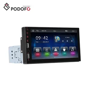 Podofo 7 ''Single Din Mp5 Multimedia Speler Autoradio Draadloze Carplay Android Wifi Auto Gps Usb Aux Fm Eq Bt Groothandel