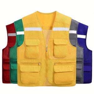 Veste sans manches unisexe réversible de style motard en polyester respirant, personnalisée avec broderie de qualité, pour l'été, pour <span class=keywords><strong>caméraman</strong></span> - Product Image 5