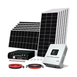 แบตเตอรี่ลิเธียมไอออนชนิดโมโนคริสตัลไลน์ซิลิคอนอุตสาหกรรม 15KW ระบบออฟกริด พร้อมคอนโทรลเลอร์ MPPT มาตรฐาน CE สำหรับระบบไฟบ้านทั้งหลัง 220V 24 ชั่วโมง - Product Image 1