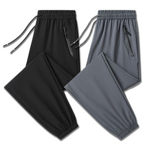 Nuevos pantalones de seda helada para hombre, aire acondicionado fino de verano, elásticos, deportivos, de secado rápido, rectos, planos, informales, sueltos, transpirables, a la moda - Product Image 2