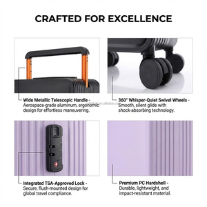 <span class=keywords><strong>Valigia</strong></span> da Viaggio Moderna B2B all'Ingrosso, 20" 24", Grande Capacità, Ruote Universali, Colore Personalizzabile, Produzione su Misura - Product Image 3