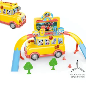 Penjualan paling laris mainan Bus sekolah rel Diy edukasi anak mainan Bus jalur berkendara plastik