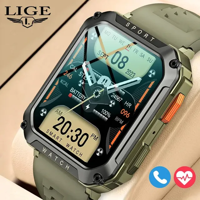 LIGE0619 Business Men's Smart Watch Multi Functional Health Monitoring Bluetooth Call Waterproof Photography Smart Watch for Men
