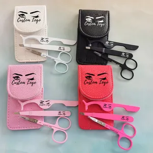 Grosir set peralatan bulu mata merah muda aplikator bulu mata Label pribadi alat bulu mata 8 warna Kit alat bulu mata