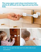 Ensemble de serrures de sécurité pour bébé Gaixie (3 noires + 3 blanches) – Verrous adhésifs pour armoires, tiroirs et portes pour la sécurité des enfants