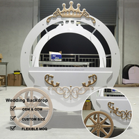 LEDA Vente en gros d'accessoires de mariage, grande calèche en acrylique blanche, chariot à bonbons en PVC, calèche de mariage en forme de citrouille de Cendrillon