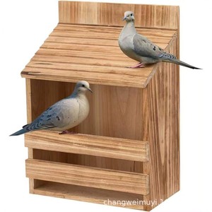 Nichoir en bois massif pour extérieur, à fixer au mur, pour pigeons, résistant à la pluie, mangeoire de taille moyenne, forme rectangulaire, durable - Product Image 1